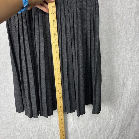 Dolce Gabbana Pleated Silk Wool Blend Dress, Gray Black, 40 - Picture 8 of 13